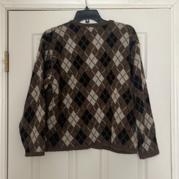 Tally Ho - Vintage 80’s Argyle Sheep Cardigan Sweater - Size L L - Picture 2 of 3